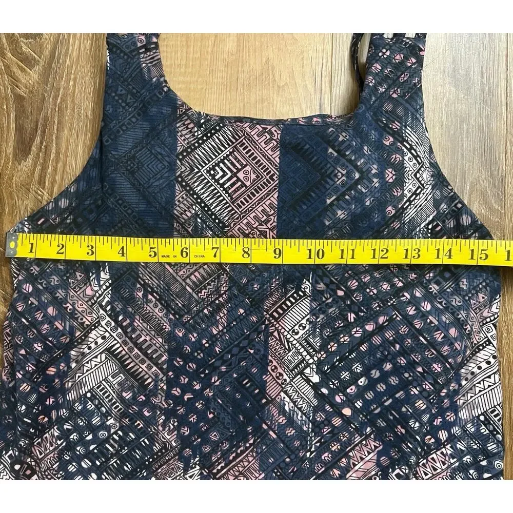 Kyodan Outdoor Leaf Print Mini Dress, Women's Size L‎ Navy Bra Built In Pockets